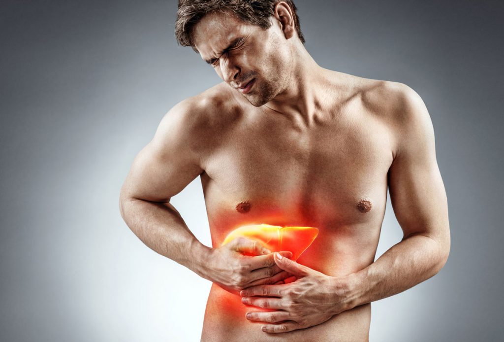 Man feeling pain due to fatty liver